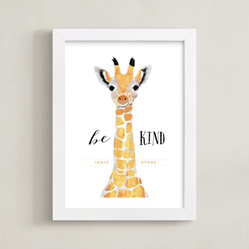 This is a tangerine personalized art for kids by Cass Loh called baby animal.giraffe