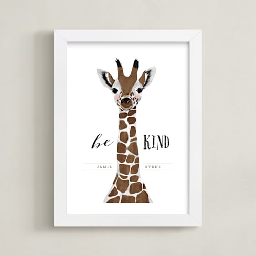 This is a mocha personalized art for kids by Cass Loh called baby animal.giraffe