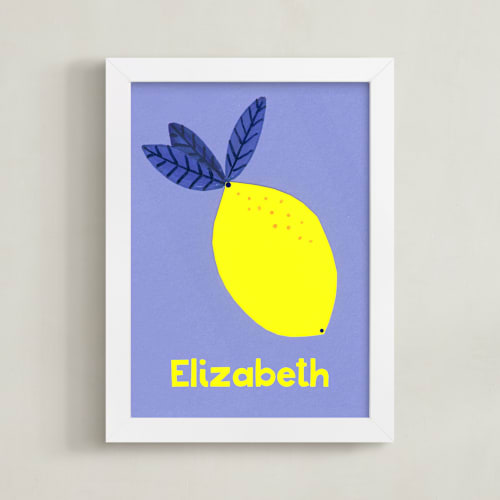 This is a lemon personalized art for kids by Marta Crea called my fruity family