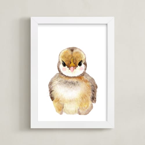 This is a morning sunlight art by Cass Loh called baby animal rooster
