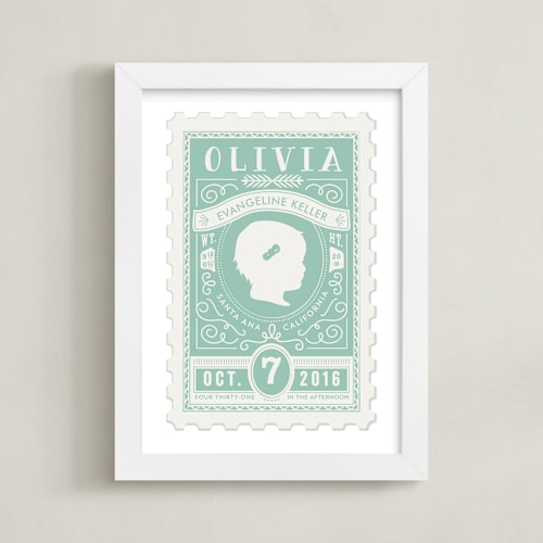 This is a mint nursery wall art by Tanya Lee of Frooted Design called the little miss