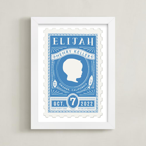 This is a dutch blue nursery wall art by Tanya Lee of Frooted Design called the little mister