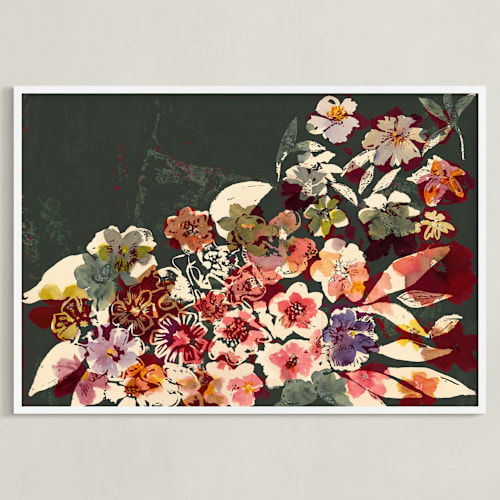 This is a deep green art by Bethania Lima called fusion bouquet