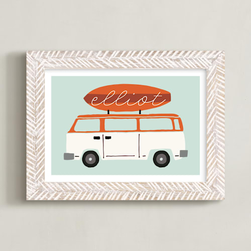 This is a wave personalized art for kids by JeAnna Casper called surfboard
