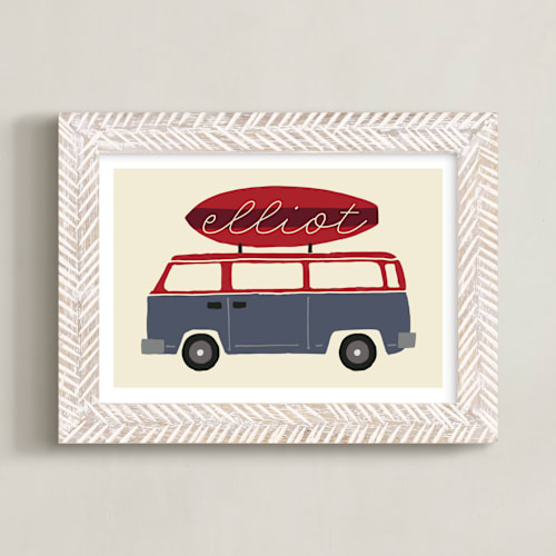 This is a midnight wave personalized art for kids by JeAnna Casper called surfboard