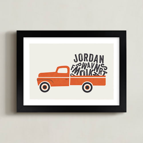 This is a tangerine personalized art for kids by Karidy Walker called heavy load