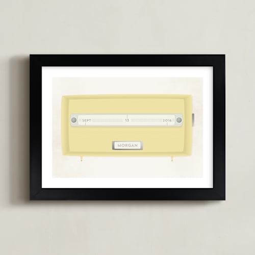 This is a buttercup personalized art for kids by Grace Kreinbrink called vintage radio