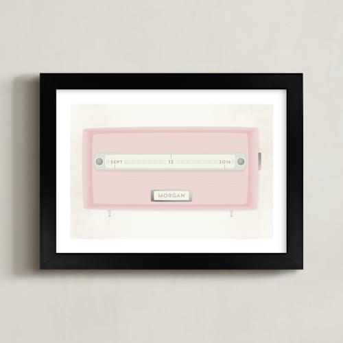 This is a cotton candy personalized art for kids by Grace Kreinbrink called vintage radio