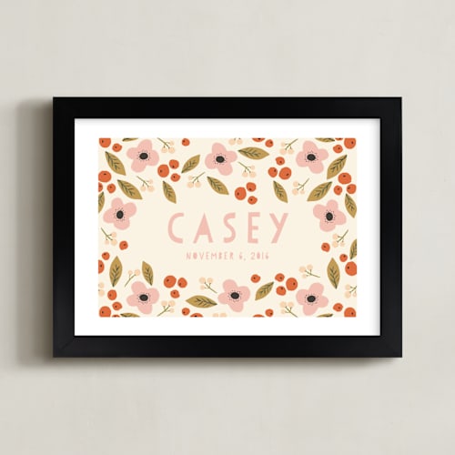 This is a berry personalized art for kids by Haley McCoy called pink lemonade