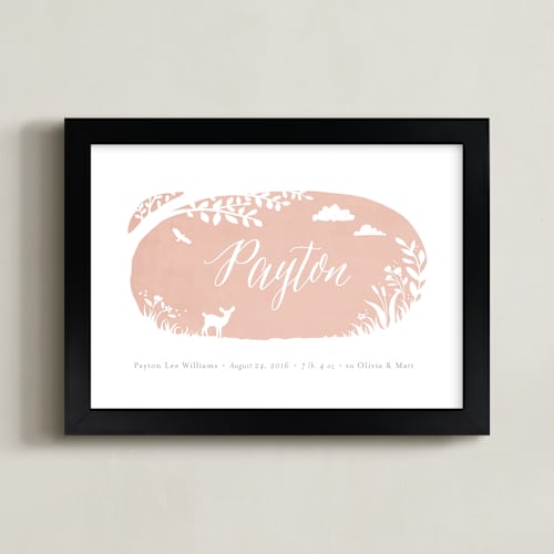 This is a sunrise personalized art for kids by Jennifer Wick called meadow fawn