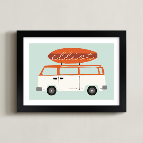 This is a wave personalized art for kids by JeAnna Casper called surfboard