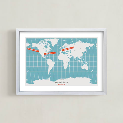 This is a ocean personalized art for kids by Michelle Roman called you are here