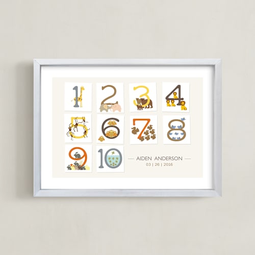 This is a latte nursery wall art by Bella Expressions-Linda Birtel called let's count
