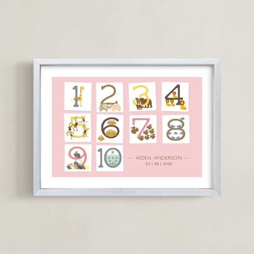 This is a blush nursery wall art by Bella Expressions-Linda Birtel called let's count