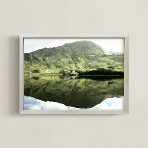 This is a moss green art by Eva Marion called green reflections connemara ireland