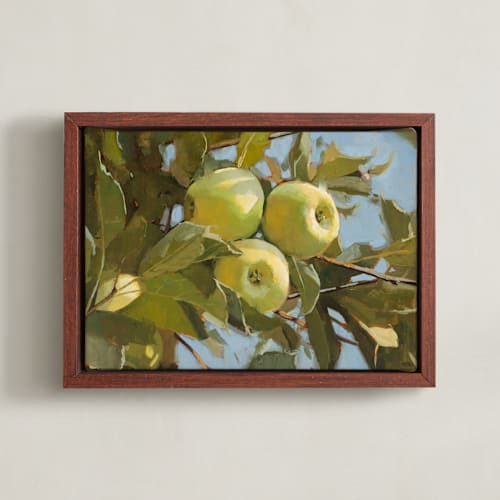 This is a green apple art by Rachel Nelson called the tree amigos