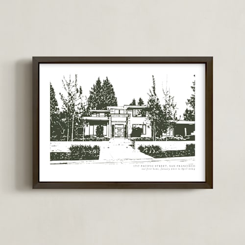 This is a olive shadow home wall art by Minted called house: custom print with text