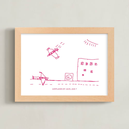 This is a brilliant pink photos to art by Minted called your drawing: landscape custom print