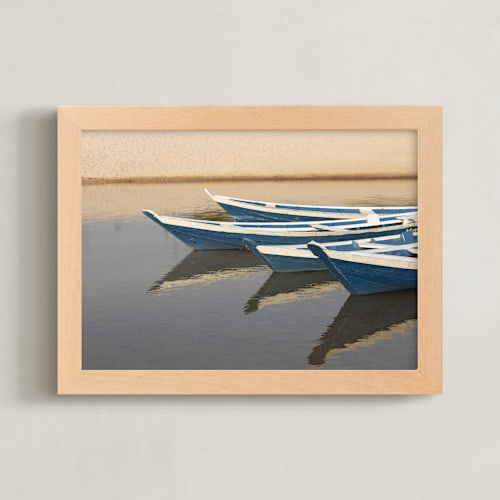 This is a blue art by Eliane Lamb called side by side
