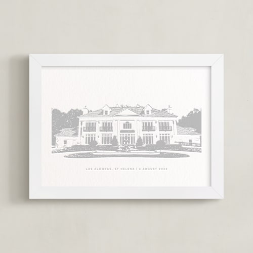 This is a cool grey home wall art by Minted called your venue: custom letterpress print