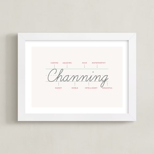 This is a ivory personalized art for kids by Shari Margolin called anatomy of a name
