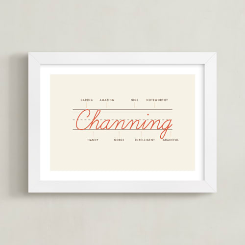 This is a tangerine personalized art for kids by Shari Margolin called anatomy of a name