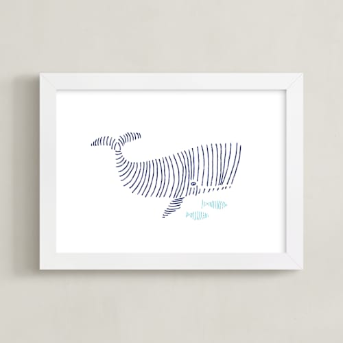 This is a ocean blue art by Jayne Alfieri called lined animals ii