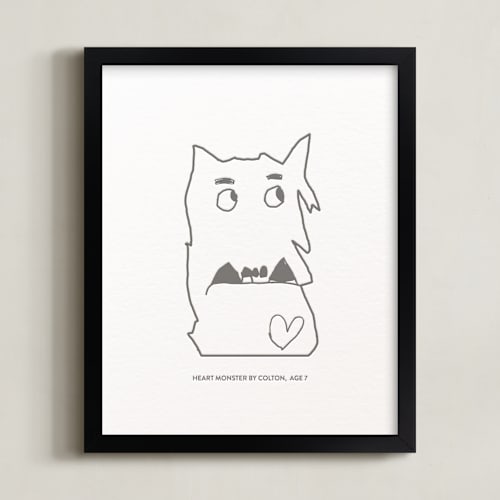 This is a black photos to art by Minted called your drawing: portrait custom letterpress print