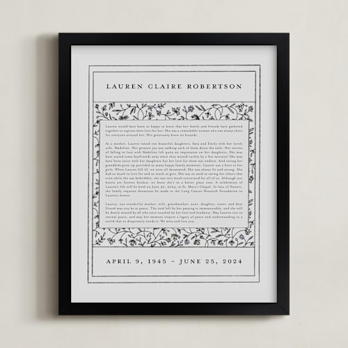 This is a stone memorial obituary prints by Stephanie Hawkes called hansen non-photo obituary print