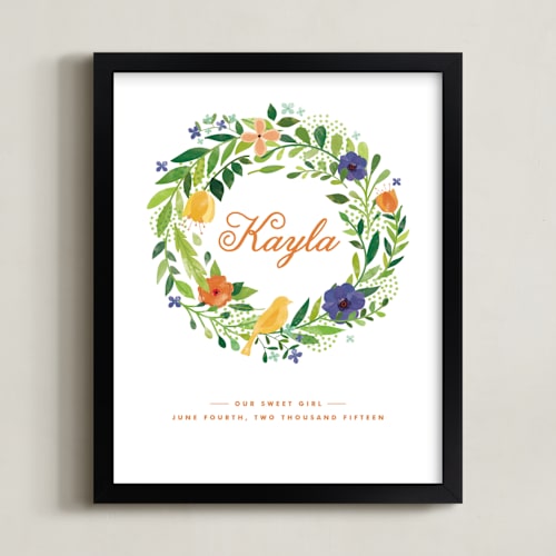 This is a poppy nursery wall art by Ariel Rutland called painted wreath