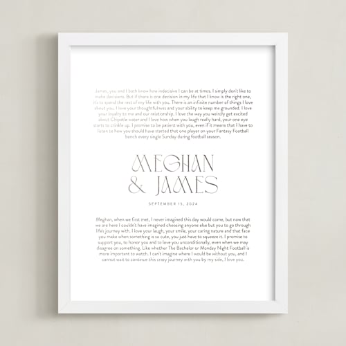 This is a silver photos to art by Minted called our vows: custom foil print