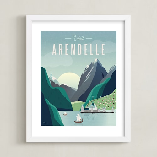 This is a glacier disney art by Erica Krystek called visit arendelle