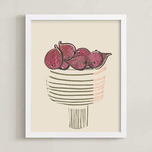 This is a ripen figs burgundy art by Bethania Lima called bowl of figs