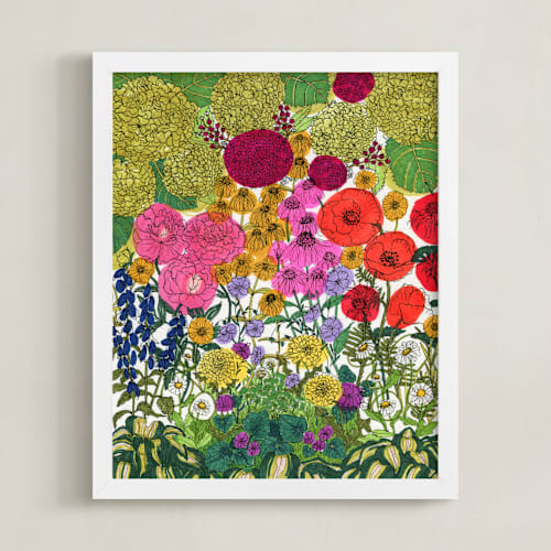 This is a garden green art by Janie Allen called flower hour