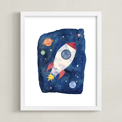 This is a navy kids wall art by Creo Study called galactic inspiration i