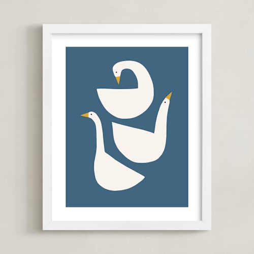 This is a lake kids wall art by Betsy Siber called quack stack