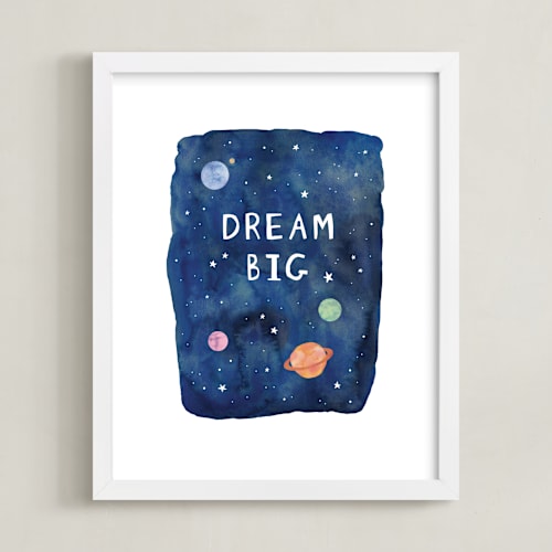 This is a navy kids wall art by Creo Study called galactic inspiration ii