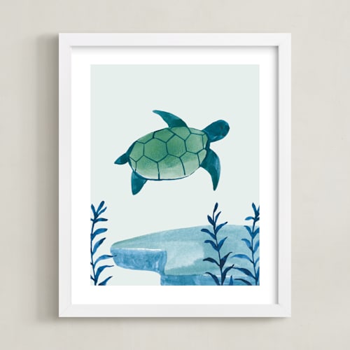 This is a turtle art by Teju Reval called ocean friends iii