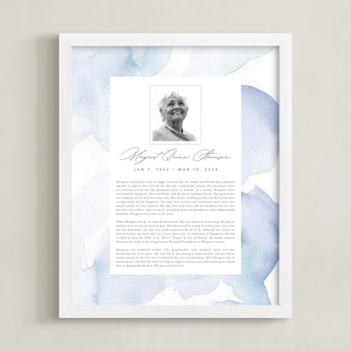 This is a lagoon memorial obituary prints by Creo Study called flow obituary print