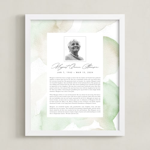 This is a meadow memorial obituary prints by Creo Study called flow obituary print