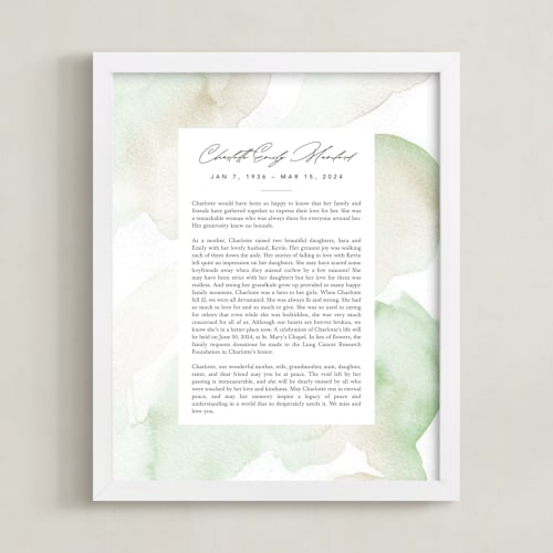 This is a meadow memorial obituary prints by Creo Study called flow non-photo obituary print