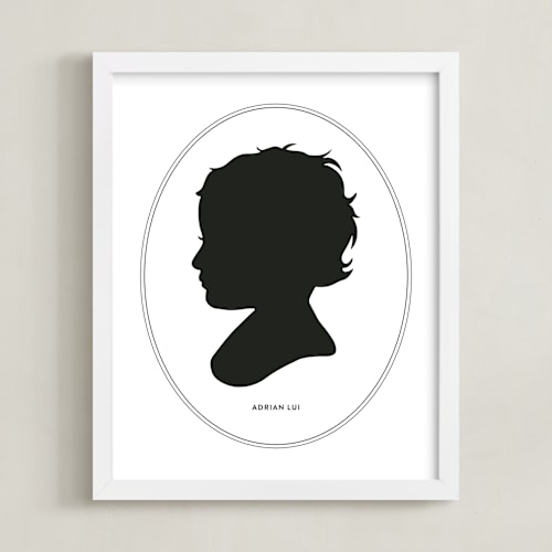 This is a black silhouette art by Minted called cameo silhouette: custom print