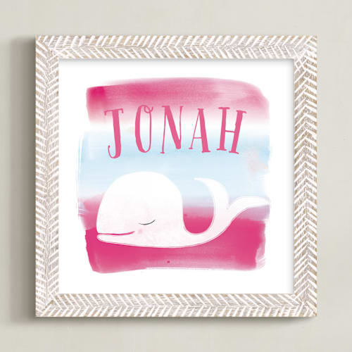 This is a punch personalized art for kids by Lindsay Megahed called watercolor whale