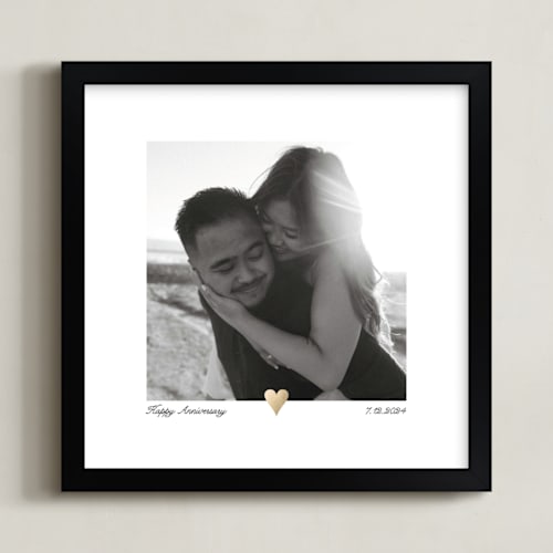 This is a gold foil stamped photo art by Laura Hamm called with a heart: square foil framed photo