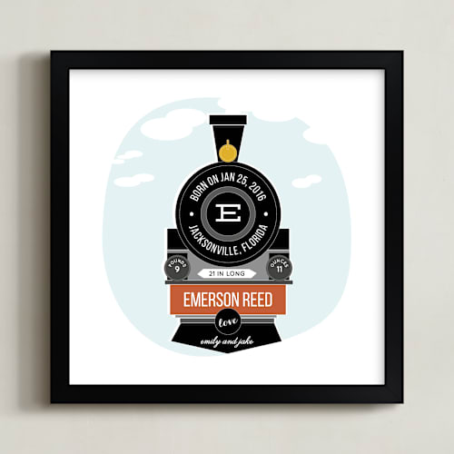 This is a coal personalized art for kids by Anupama called t is for train