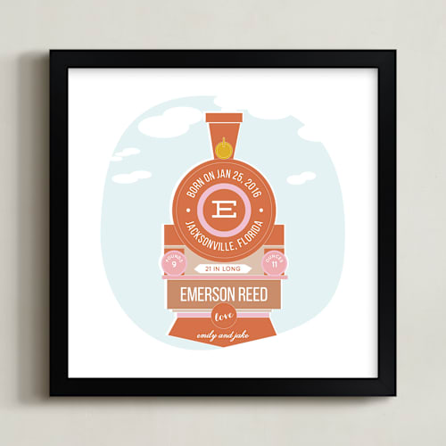 This is a pumpkin personalized art for kids by Anupama called t is for train