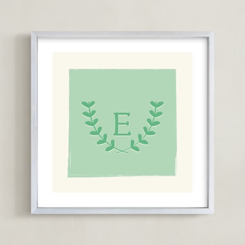 This is a seafoam nursery wall art by Kim Dietrich Elam called laurel