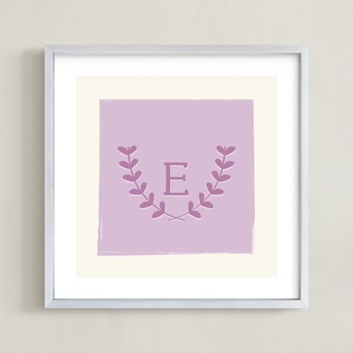 This is a lilac nursery wall art by Kim Dietrich Elam called laurel