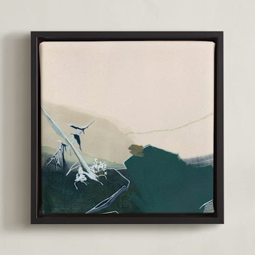 This is a turquoise art with standard by Jamie J. Kim called a way through here 1