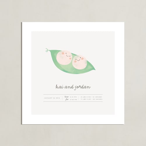 This is a ballet slipper personalized art for kids by Lori Wemple called sweet peas